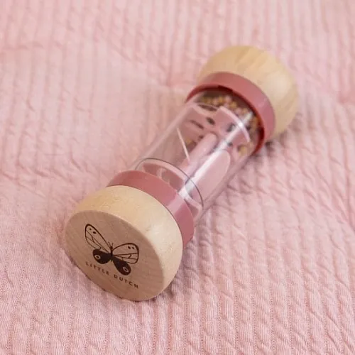 Дървена дрънкалка Little Dutch - Flowers and Butterflies