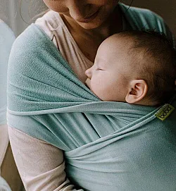 Еластичен слинг Boba Serenity - Sea Mist с бамбук