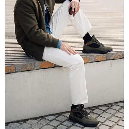 Високи боси Обувки Barebarics UrbanEdge - Dark Olive, Waterproof