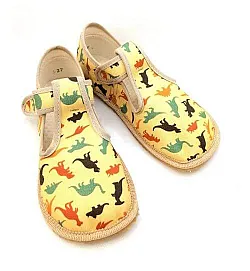 Детски barefoot пантофи BEDA BFN 170020/W - динозаври 