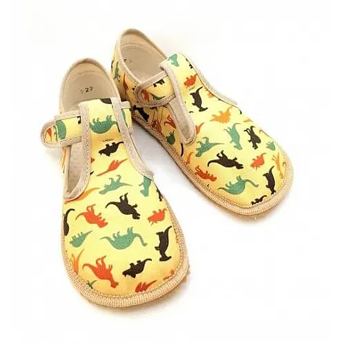 Детски barefoot пантофи BEDA BFN 170020/W - динозаври 