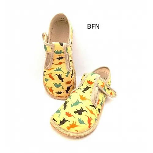 Детски barefoot пантофи BEDA BFN 170020/W - динозаври 