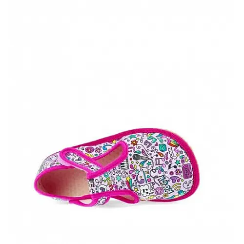 Детски barefoot пантофи BEDA BFN 170020/W - Music