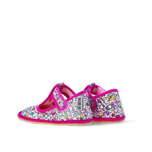 Детски barefoot пантофи BEDA BFN 170020/W - Music