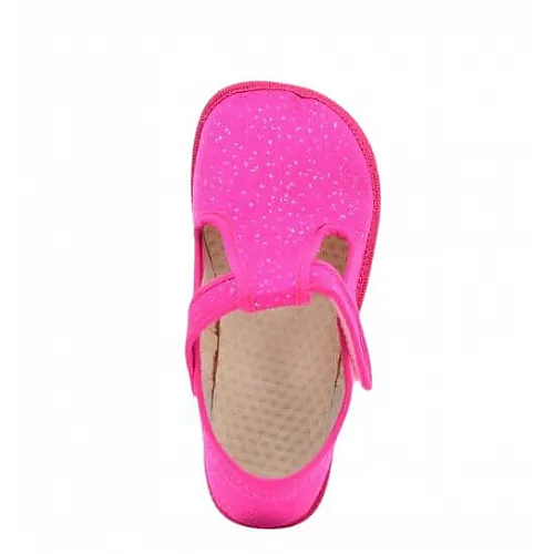 Beda детски боси пантофи - розов брокат