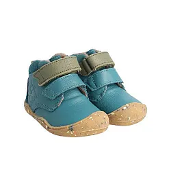 Blifestyle WaschbärSTYLE BABY petrol – детски боси обувки за прохождане с вълна