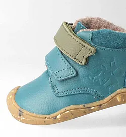 Blifestyle WaschbärSTYLE BABY petrol – детски боси обувки за прохождане с вълна
