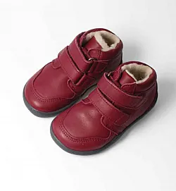 Детски боси обувки Blifestyle, Snow leopard с вълна - боровинка