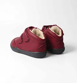 Детски боси обувки Blifestyle, Snow leopard с вълна - боровинка