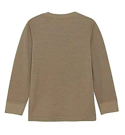 CeLaVi плътна блуза с дълъг ръкав, мерино - woodsmoke