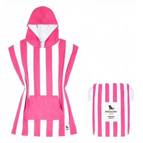 Dock and Bay - Бързосъхнещо детско пончо - Phi Phi Pink S (86х65см)