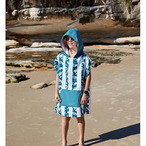 Dock and Bay - Бързосъхнещо детско пончо - Cool Camo