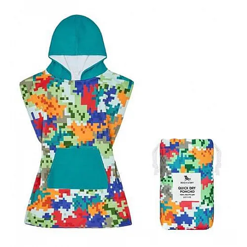 Dock and Bay - Бързосъхнещо детско пончо - Camo Cubes