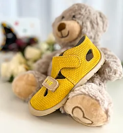 Fare Bare, детски боси сандали за прохождане - жълто