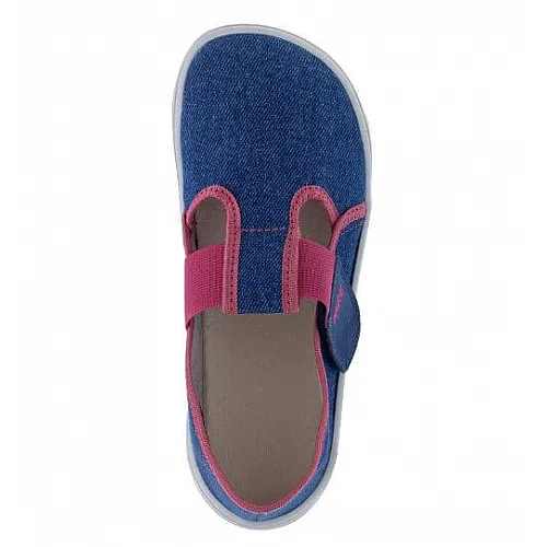 Fare Bare MID-WIDE, боси леки обувки, дънково синьо и розово