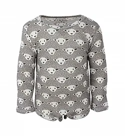 Fixoni боди с дълъг ръкав - агънце, вълна и коприна