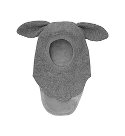 HUTTEliHUT Балаклава от мериносова вълна с ушички – Wool Fleece, Grey Melange