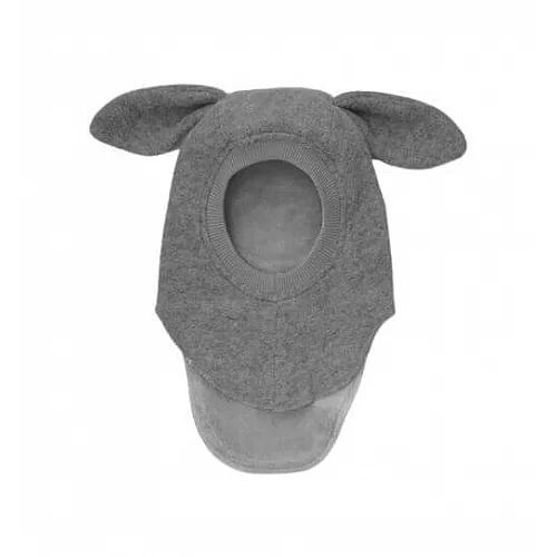 HUTTEliHUT Балаклава от мериносова вълна с ушички – Wool Fleece, Grey Melange