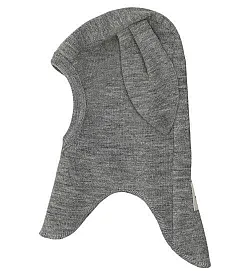 HUTTEliHUT  Шапка бaлаклава от мериносова вълна със заешки уши, Grey Melange