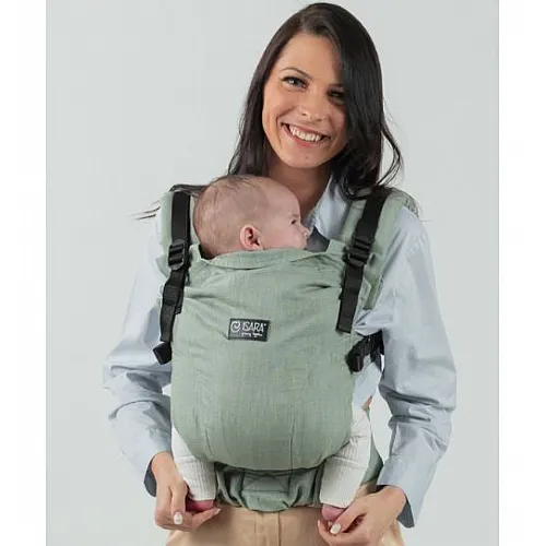 Ергономична раница Isara The One - Sage green , лен 