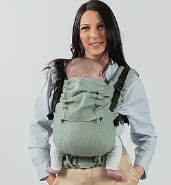 Ергономична раница Isara The One - Sage green , лен 