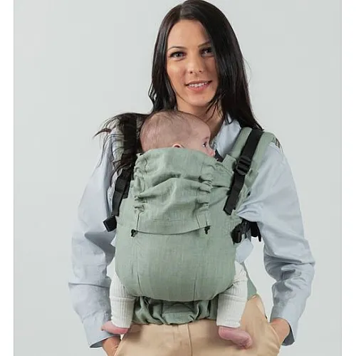 Ергономична раница Isara The One - Sage green , лен 