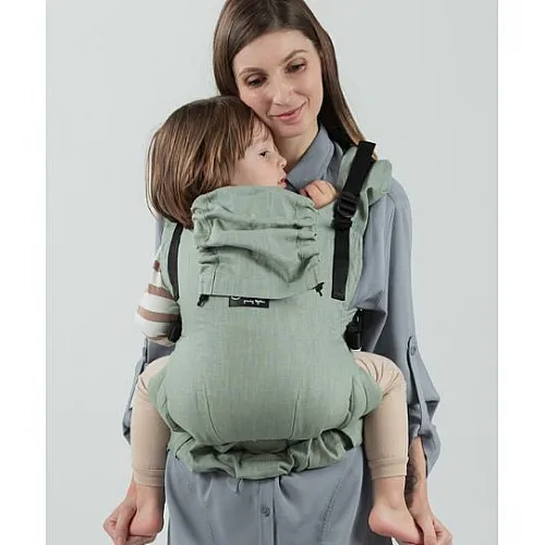 Ергономична раница Isara The One - Sage green , лен 