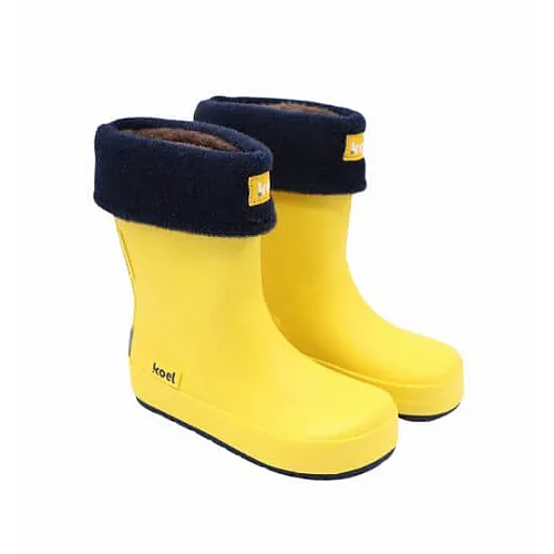 Koel Wellie Bare - всесезонни гумени ботуши с премахващ се чорап - жълти