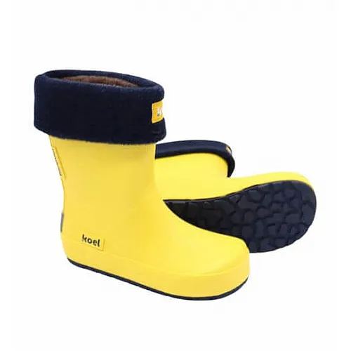 Koel Wellie Bare - всесезонни гумени ботуши с премахващ се чорап - жълти