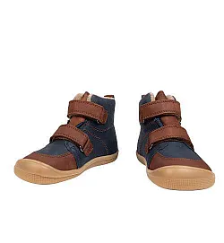 Детски боси боти Koel4kids Karo Tex Felt Navy-Brown, с вълна