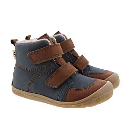 Детски боси боти Koel4kids Karo Tex Felt Navy-Brown, с вълна