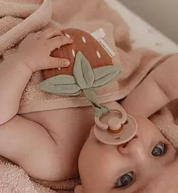 Little Dutch: Дуду - Муселинова кърпа за биберон "Ягодка", Fairy Garden