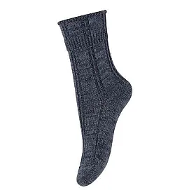 MP DENMARK чорапи Bee мерино и бамбук - Тъмен деним меланж