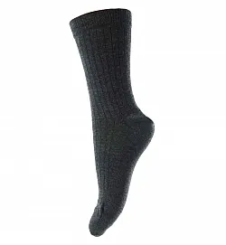 MP DENMARK тънки чорапи рипс, вълна - Тъмно сиво
