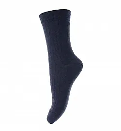 MP DENMARK тънки чорапи рипс, вълна - Тъмно синьо