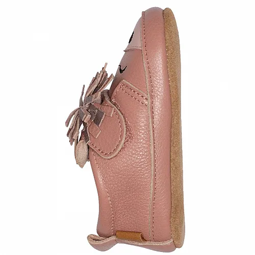 MELTON кожени пантофи с конче - розови