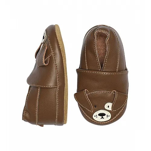 MELTON кожени пантофи - кученца - кафяво