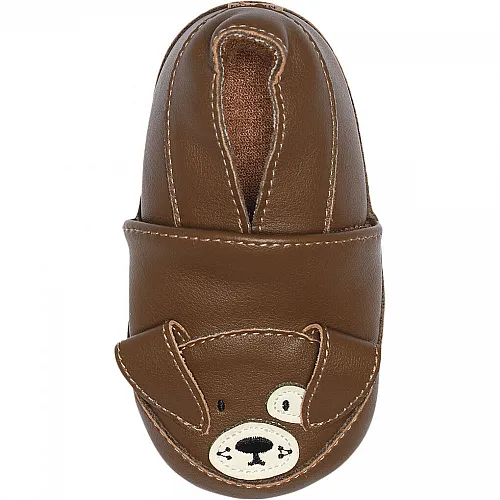 MELTON кожени пантофи - кученца - кафяво