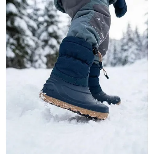 RAYVE Snowstorm – Детски зимни гумени barefoot ботуши - Dark Blue, с вълна