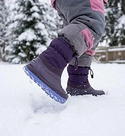 RAYVE Snowstorm – Детски зимни гумени barefoot ботуши - Purple, с вълна