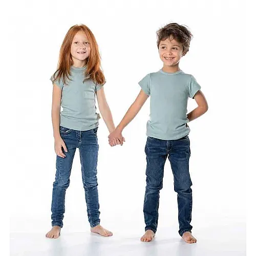 Шушулка детски тениска 100% мерино , ментово зелено