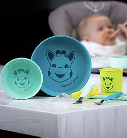 Жирафчето Софи - Комплект за хранене от 100% силикон