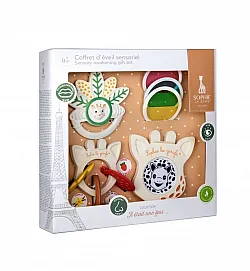 Жирафчето Софи - Подаръчен комплект за ранно развитие на сетивата с 3 броя гризалки